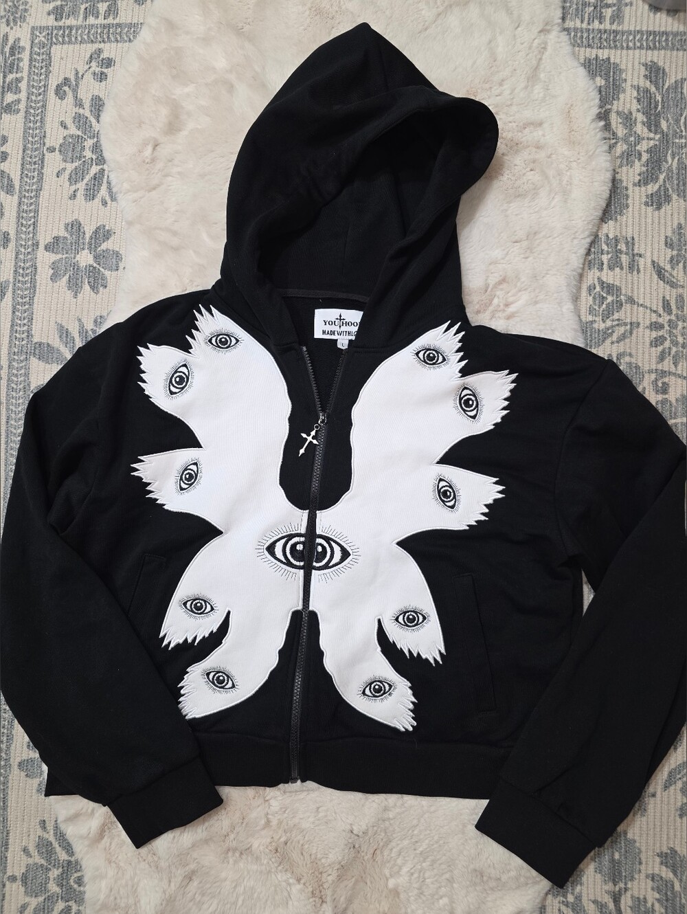 Youthood Seraphim Angel Biblically Accurate Christian Hoodie Cotton Excellent LG